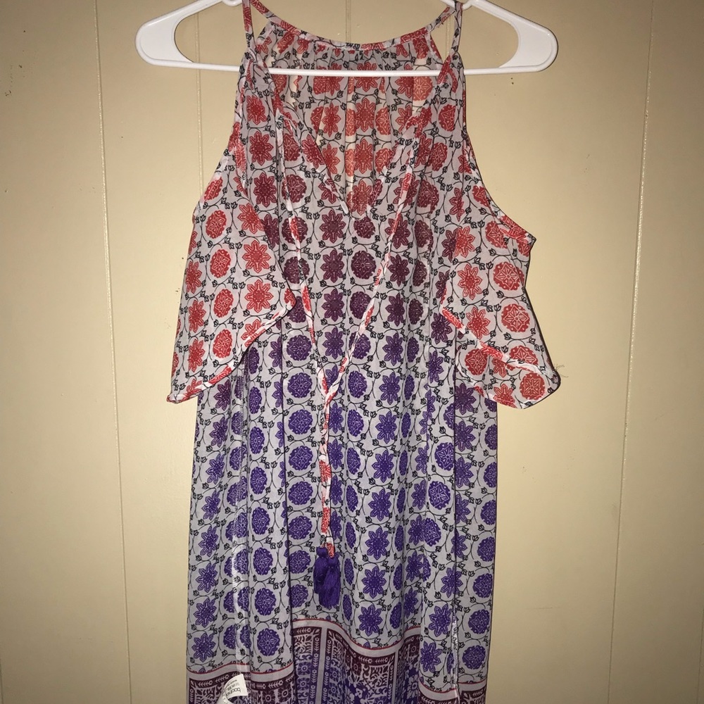 Multicolor Cold Shoulder Dress